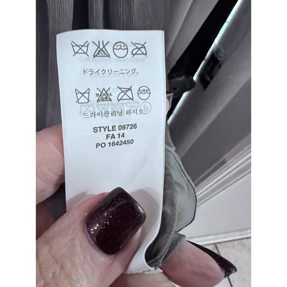 J Crew Gray Silk Chiffon Clara Dress Illusion Mesh Yoke Fitted Bodice 10 - Picture 4 of 7